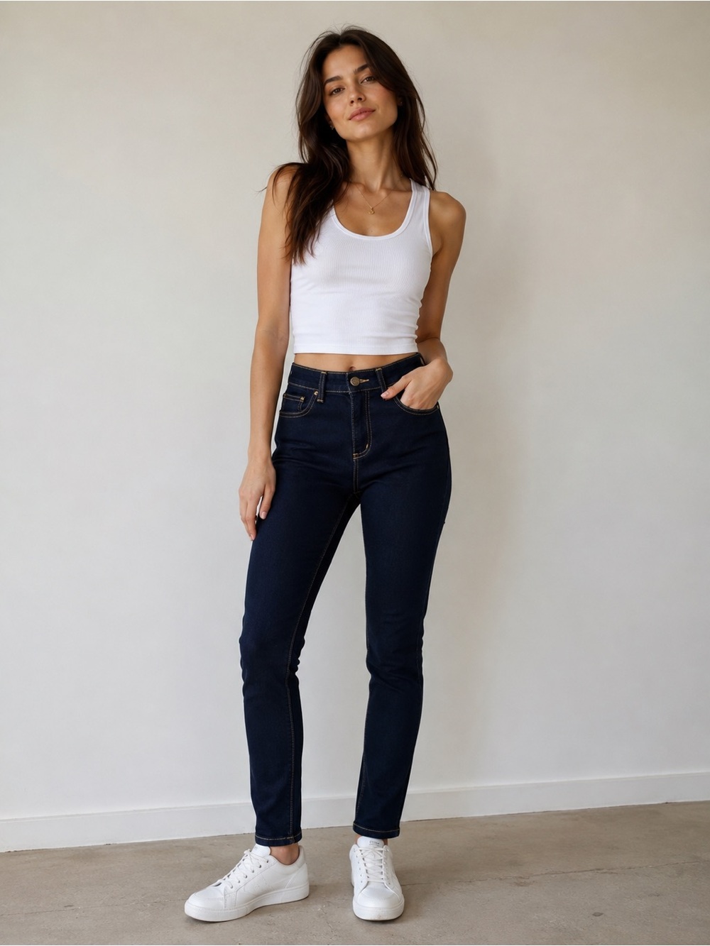 Michael Kors High-Rise Dark Wash Skinny Jeans - Navy Size 4